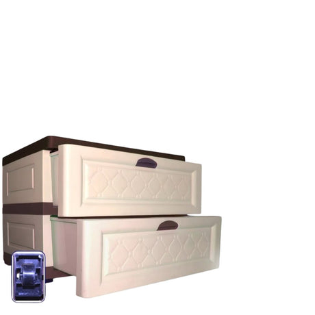 2 Drawer Cabinet – Brown &amp; Cream