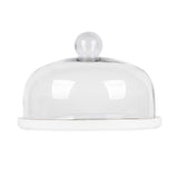 Large size glass cake cover with wooden holder diameter 30 cm
