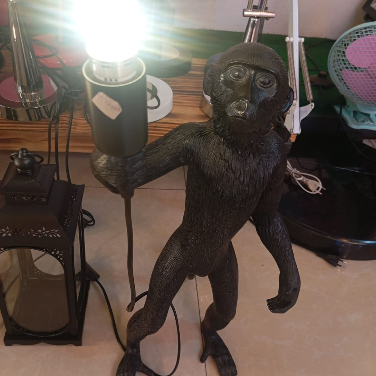 Monkey Resin Floor, study andWall Lamp