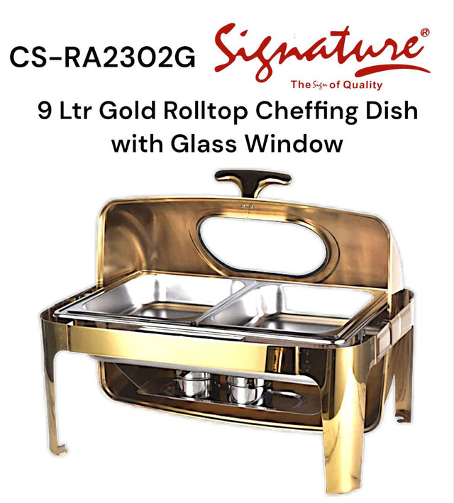 Signature Gold CS-RA-2302G 9L Rolltop chafing dishes