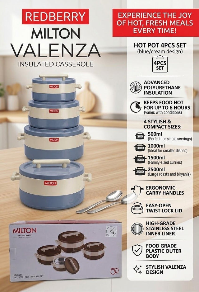Milton Valenza Insulated Hot Pot Set — 4 Pieces