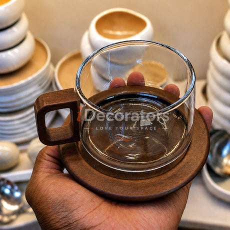 Retro style Tea & Coffe Cup with Friendly wooden Handle