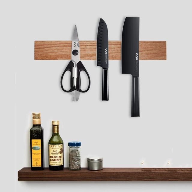 kiss Magnetic knife holder natural wood strip wall mounted kitchen — iDecorators Kenya
