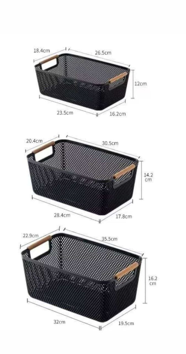 Storage basket set black perforated size dimensions — iDecorators Kenya