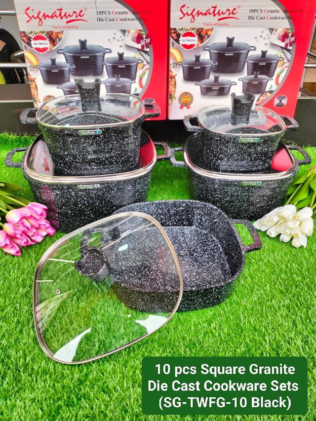 Square Granite Die Cast Cookware Sets 