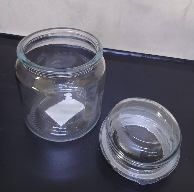 Clear Glass Storage Jar with Glass Lid 650ml