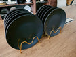 Matte Black Round Ceramic Dinner Plates