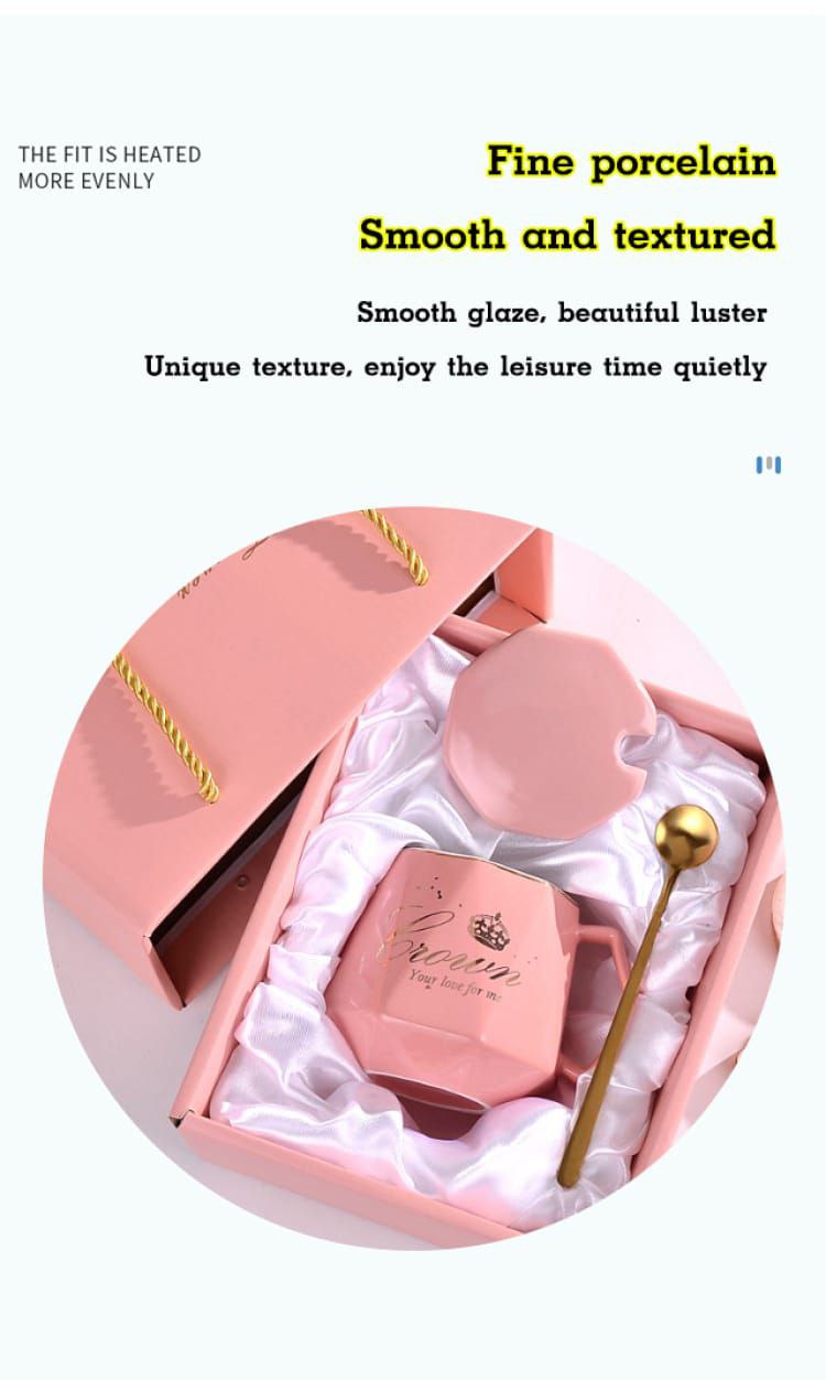 Diamond Shape Ceramic Cup Set Gift Box