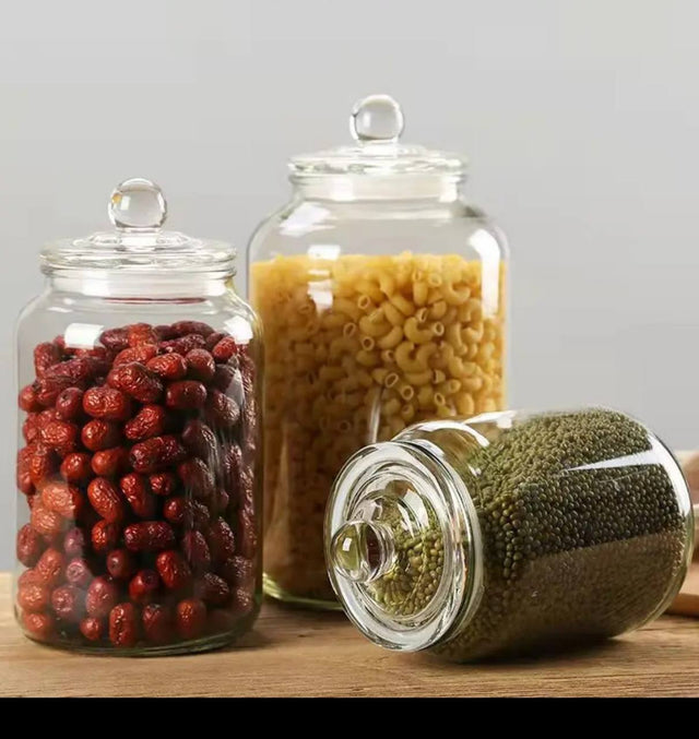 Clear Acrylic Storage Jars with Airtight Knob Lids