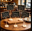 Mini Chalkboard Sign Set with Stands and Pen — 5 Pieces