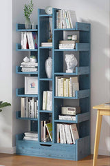 bookshelf Bookshelf with Drawer Wood Storage Rack for Books Utility Organizer Shelves for Living Room Bedroom Home Office bookcase