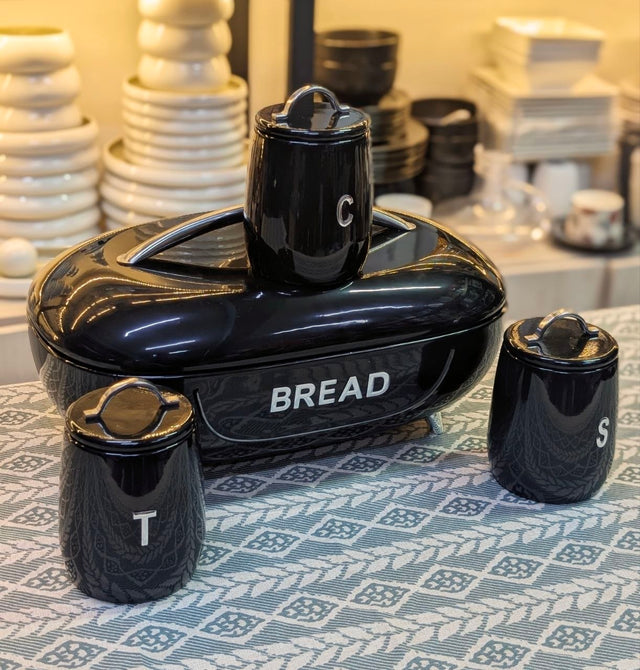 Modern Alloy Bread Bin & Canister Set