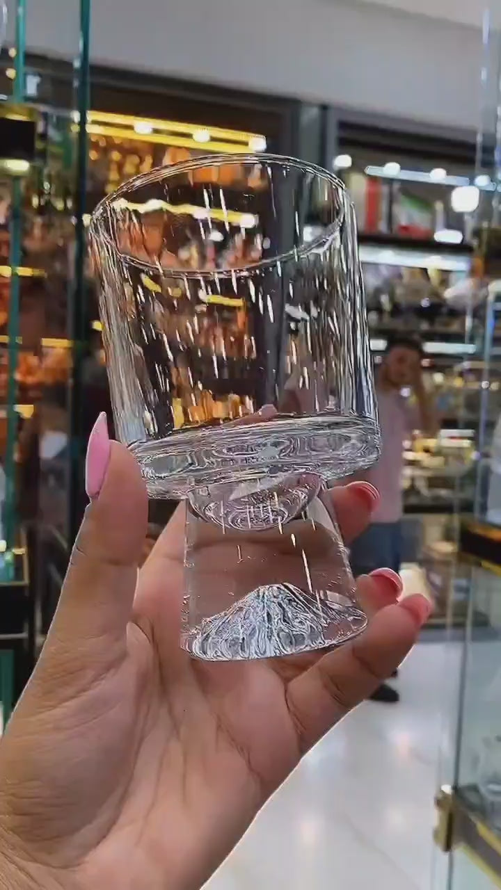 Mountain Base Crystal Glass Cups 340ml – Premium Whiskey, Coffee & Juice Glassware Kenya