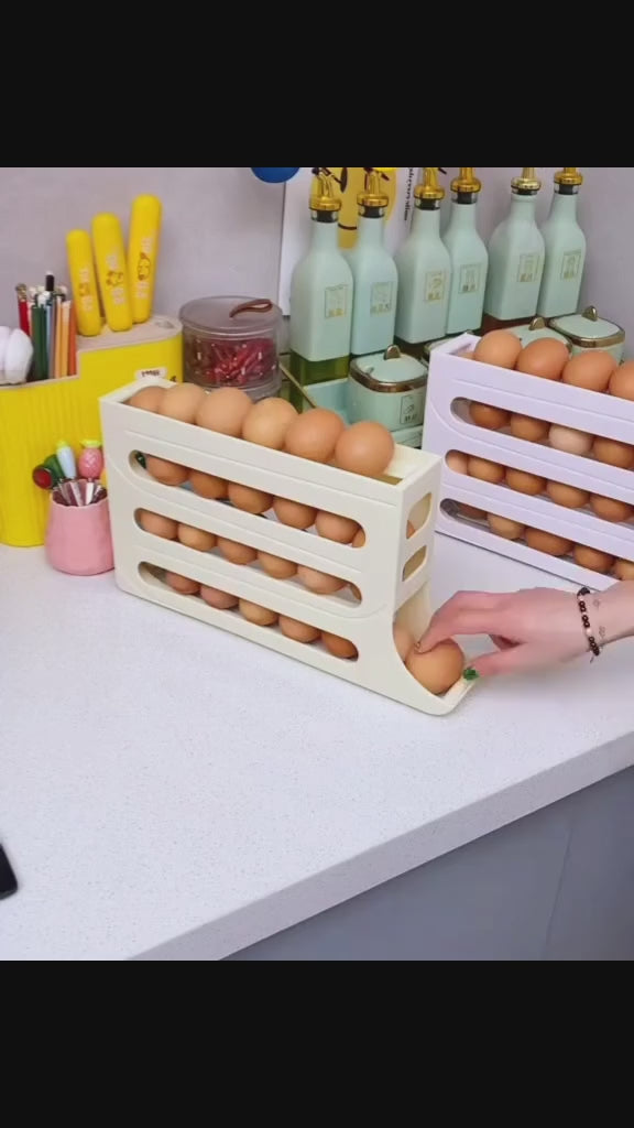 Refrigerator 4 layer automatic egg roller sliding egg tray