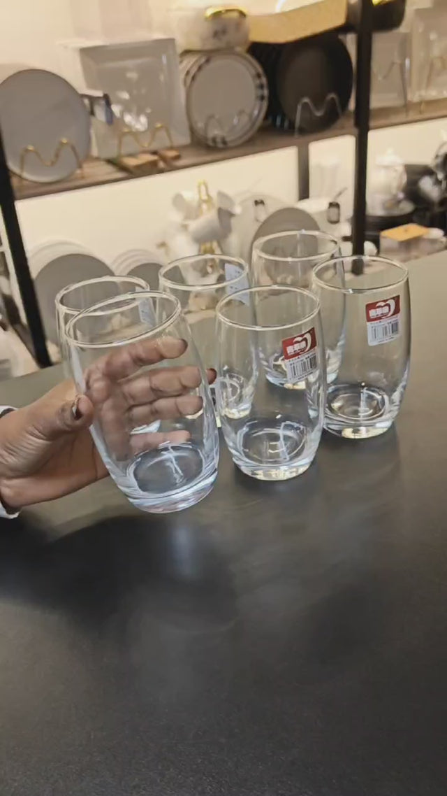 Classic Clear Drinking Glasses (Set of 6)