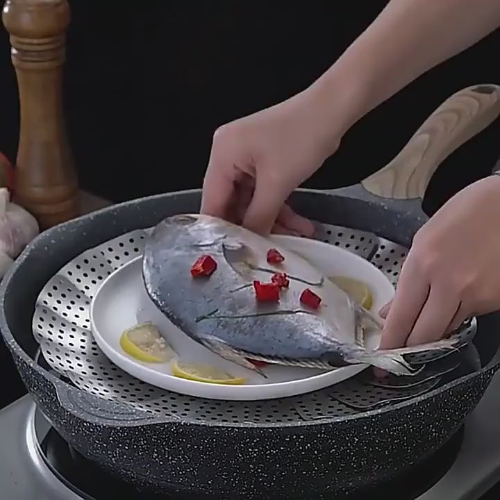 Stainless Steel Steamer Basket / Vegetable Steamer / Folding Mesh Food Basket haw