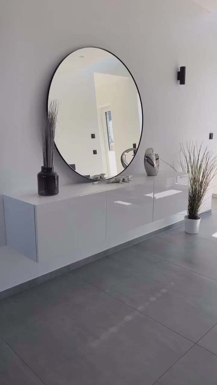 Contemporary Round Mirror For Bathroom Vanity, Entryway, Living room 80cm