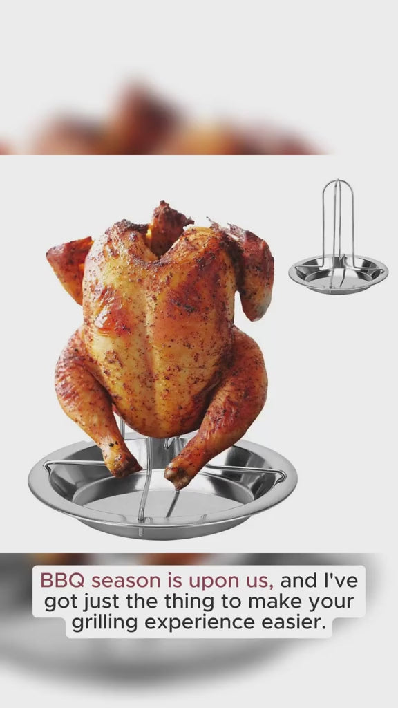 Stainless Steel Rotisserie Chicken Roaster Grill Stand height 16 cm diameter 14 cm