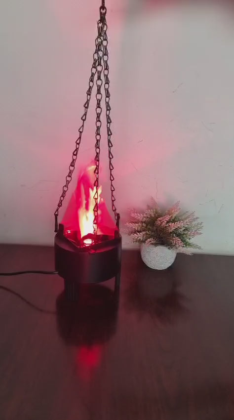 LED Flame Light with Hanging Chain – Decorative Artificial Fireplace Cylinder 12cm
