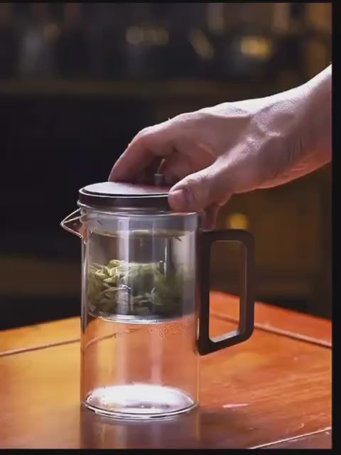 press glass infuser tea pot