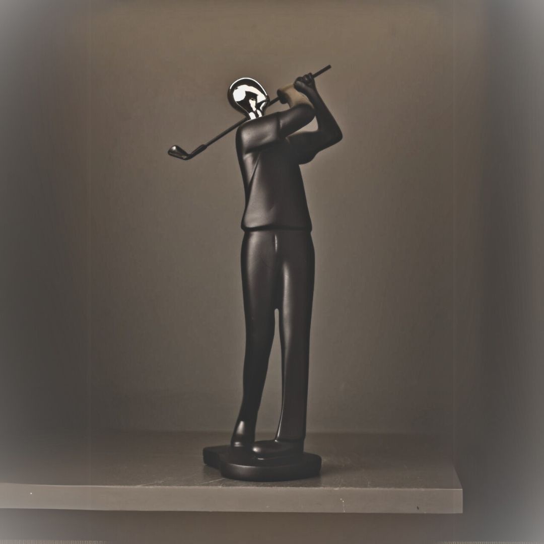 Golfer Sculpture Ceramic Decor piece
