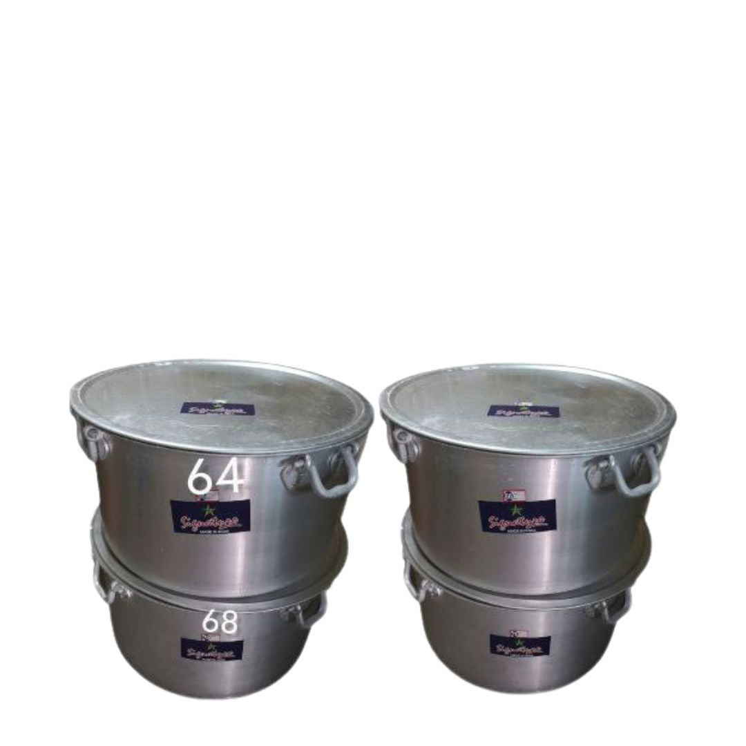 Aluminum Sufurias with Lid and Handles 4 pcs