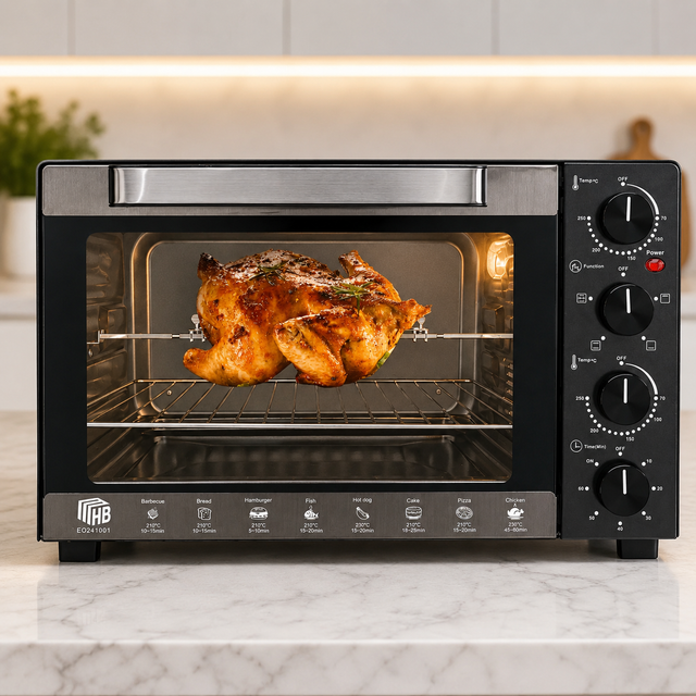 Rebune electric oven with rotisserie grill, glass door, timer and adjustable temperature controls in Kenya
