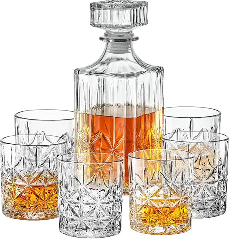 Whiskey Decanter Set with Glasses 