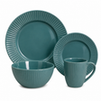 Stoneware dinner set fluted teal 16-piece — iDecorators Kenya