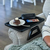 Foldable wooden sofa armrest tray clip on table for couch convenience
