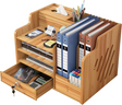 Wooden desk organizer with drawer multi tier office storage — iDecorators Kenya