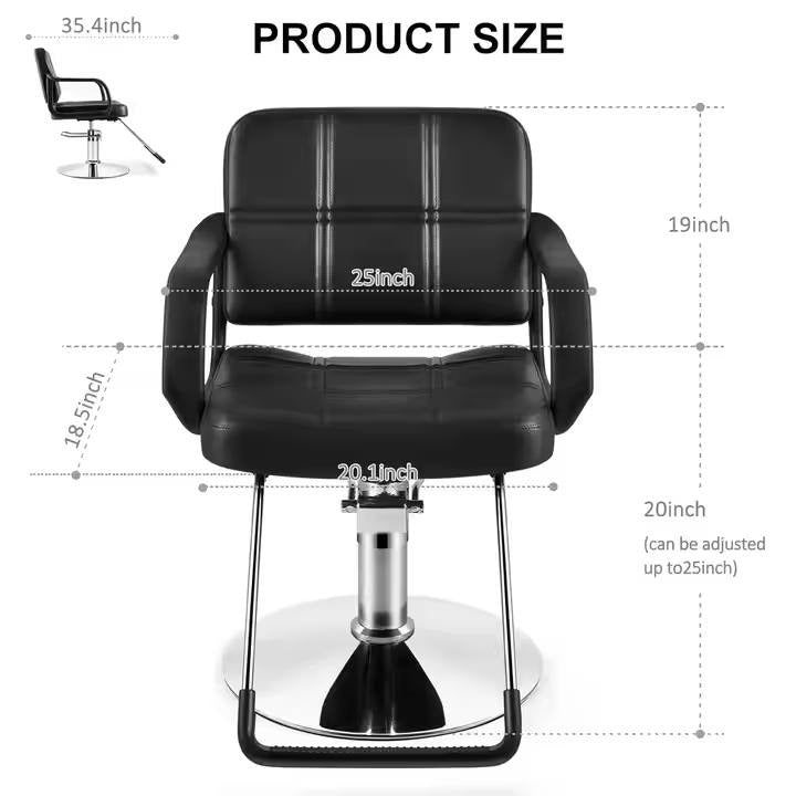 Foldable barber chair with hydraulic lift