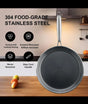 28cm honeycomb 304 stainless steel non-stick frying pan with stay-cool handle for gas and induction cooktops.