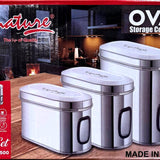 3pcs Stainless Steel Oval Storage