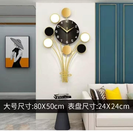 Gold black modern wall clock living room decor — iDecorators Kenya