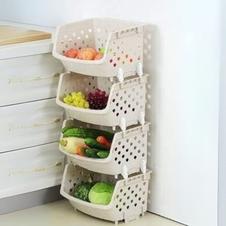 vegetable rack with rid& wheels 4 tier